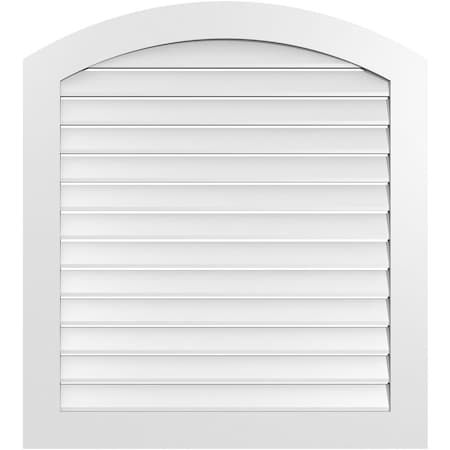 Ekena Millwork Arch Top Surface Mount PVC Gable Vent: Non-Functional, w/ 3-1/2"W x 1"P Standard Frame, 38"W x 40"H GVPAR38X4001SN